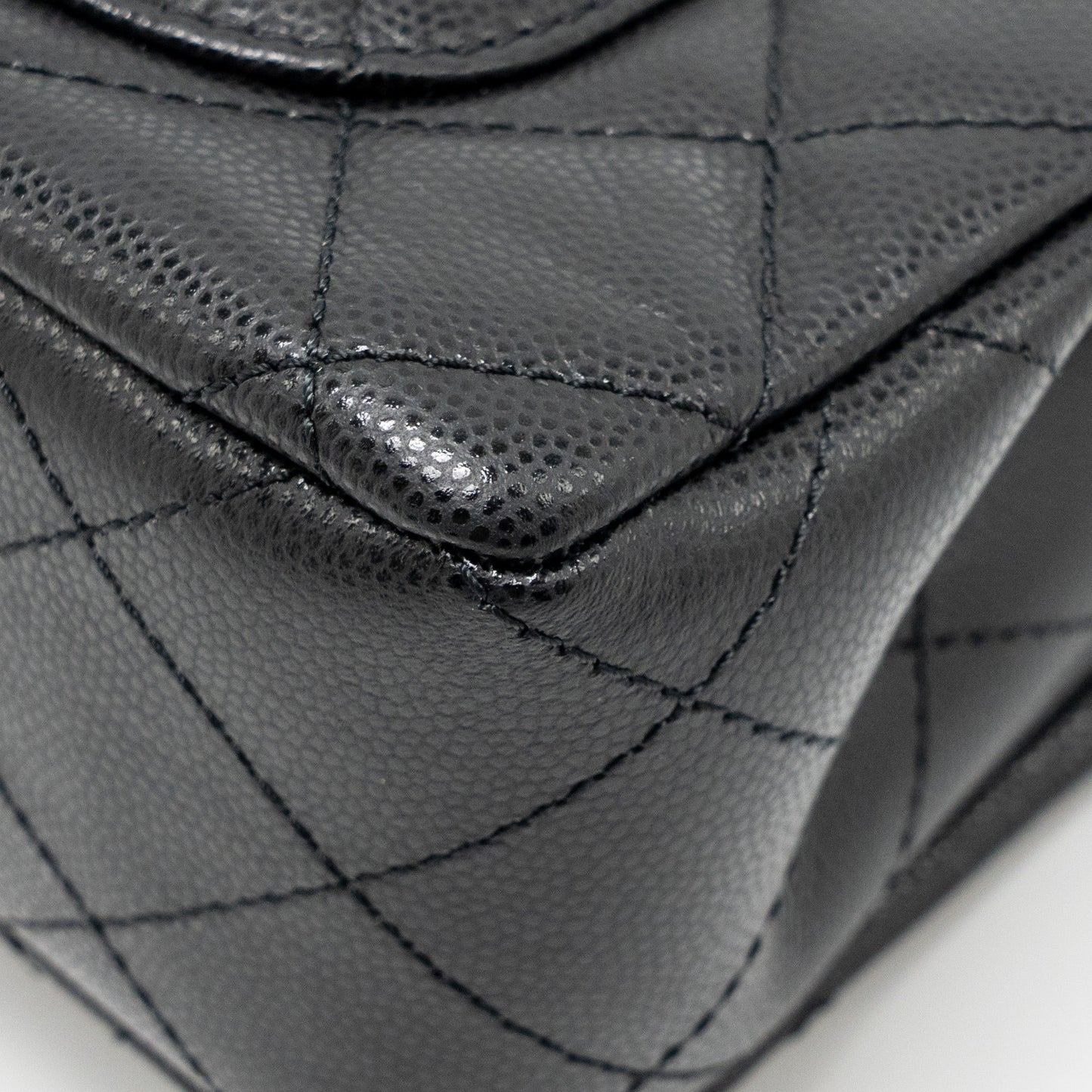 Chanel 25S Mini Coco Crush Handle Bag Caviar Black LGHW (Microchip)