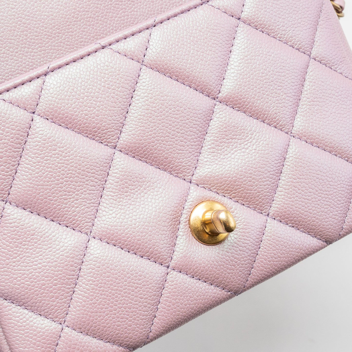 Chanel My Perfect Mini square flap bag caviar pink GHW (microchip)