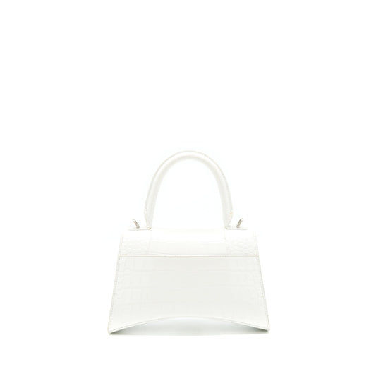 Balenciaga Hourglass S Croc embossed Calfskin White SHW