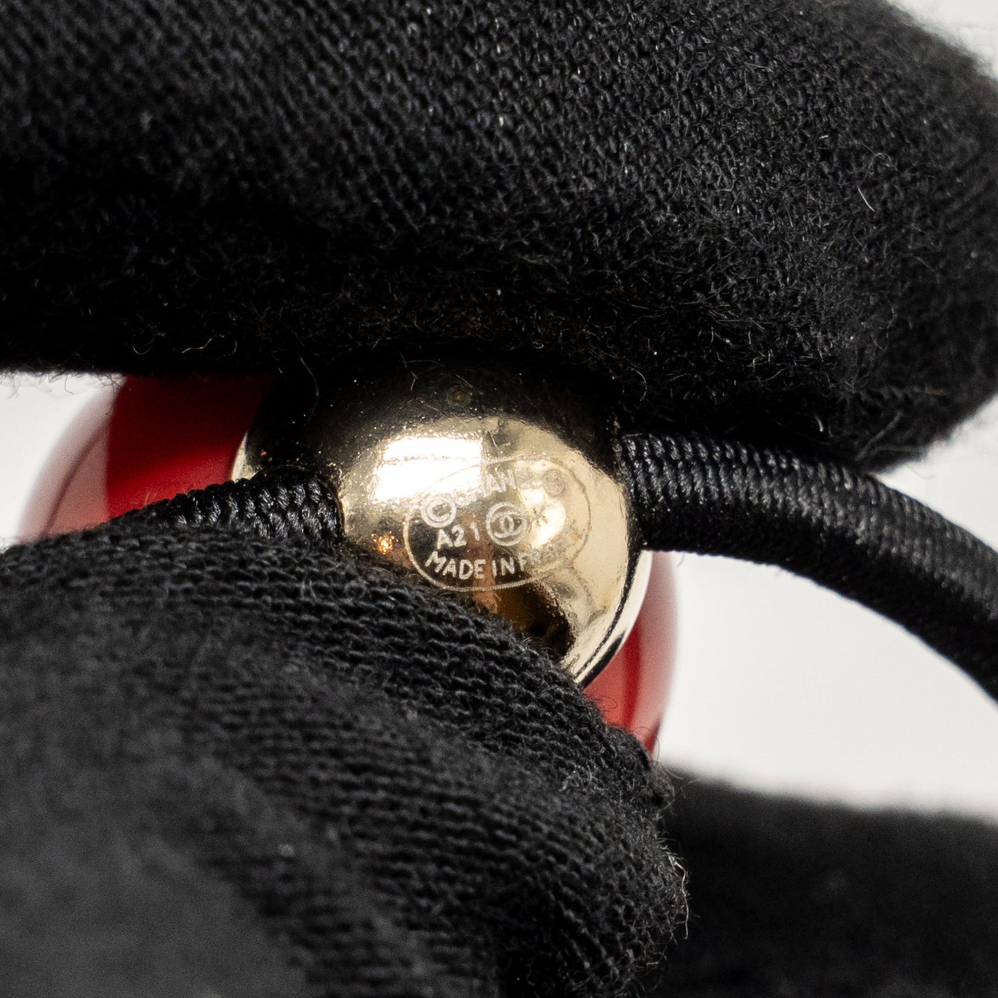 Chanel 21K CC Elastane Hair Tie Resin/Crystal Light Gold Tone