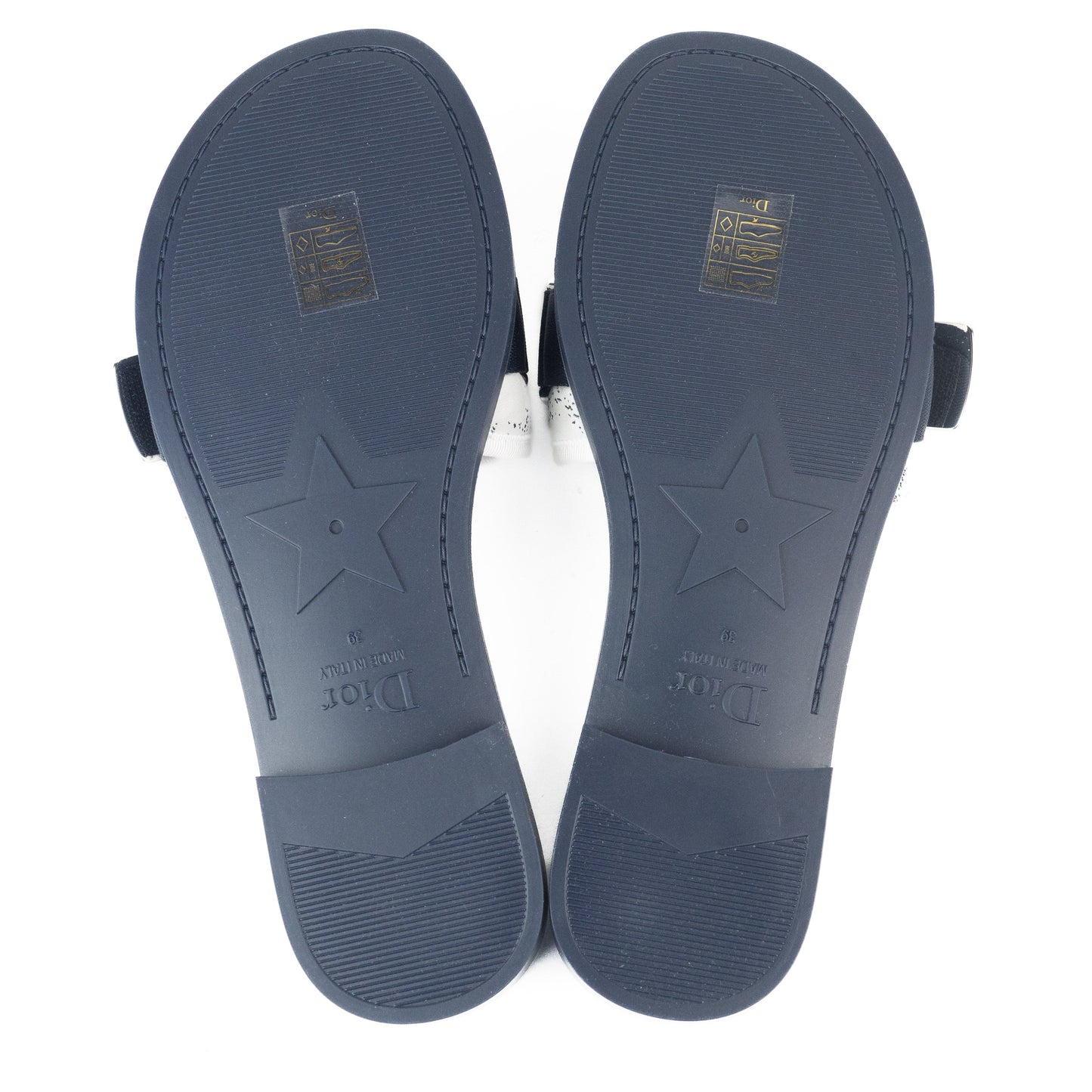 Dior (R)evolution Slides in Blue and White Technical Fabric with Dior Étoile Print