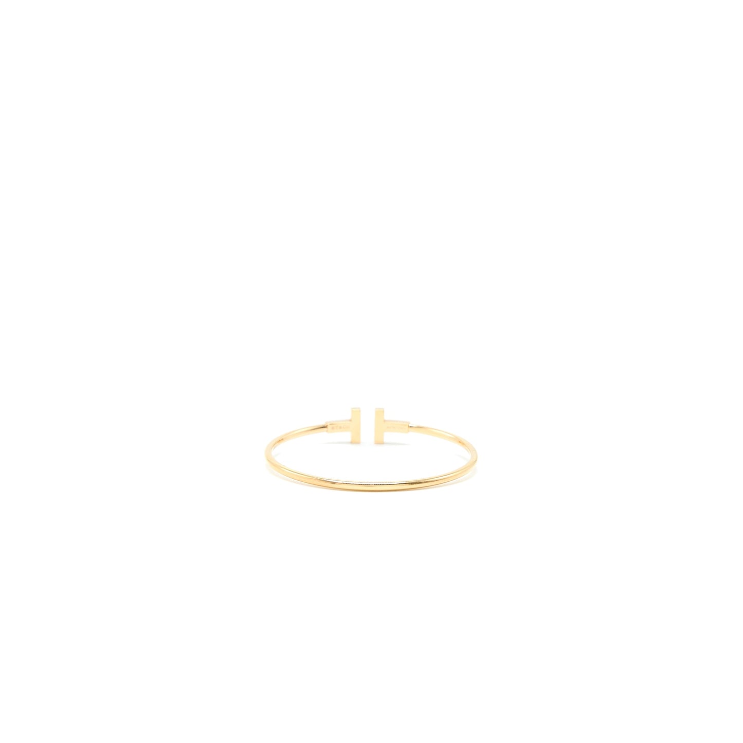 Tiffany Size Medium T Wire Bracelet in Yellow Gold/Mother of Pearl
