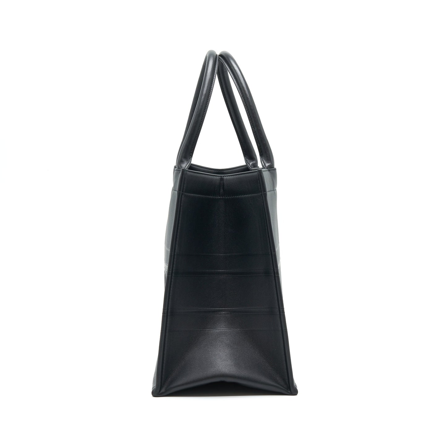 Luxury Dior Small Leather Book Tote SO black