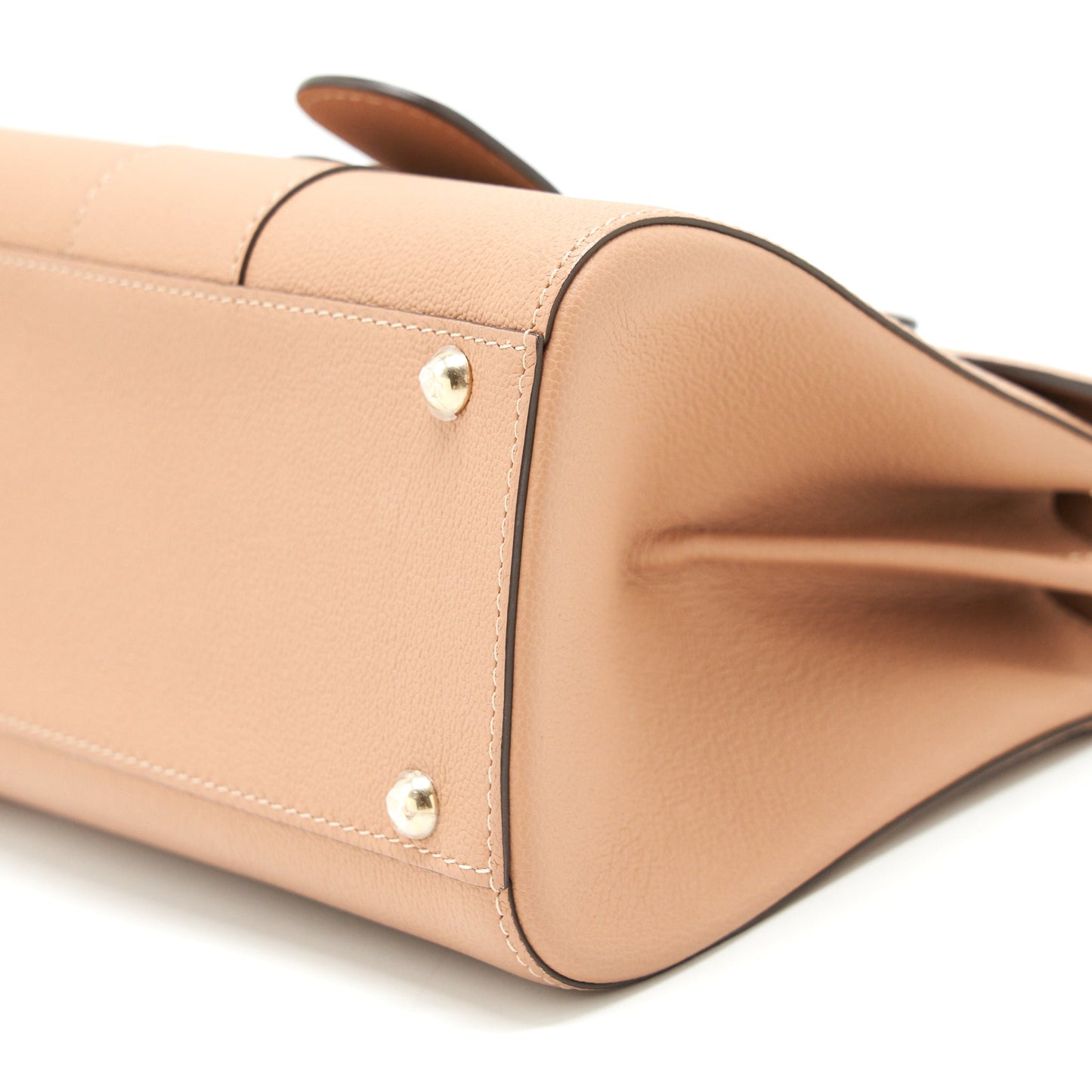 Delvaux Mini Brilliant Bag Grained Calfskin Beige GHW
