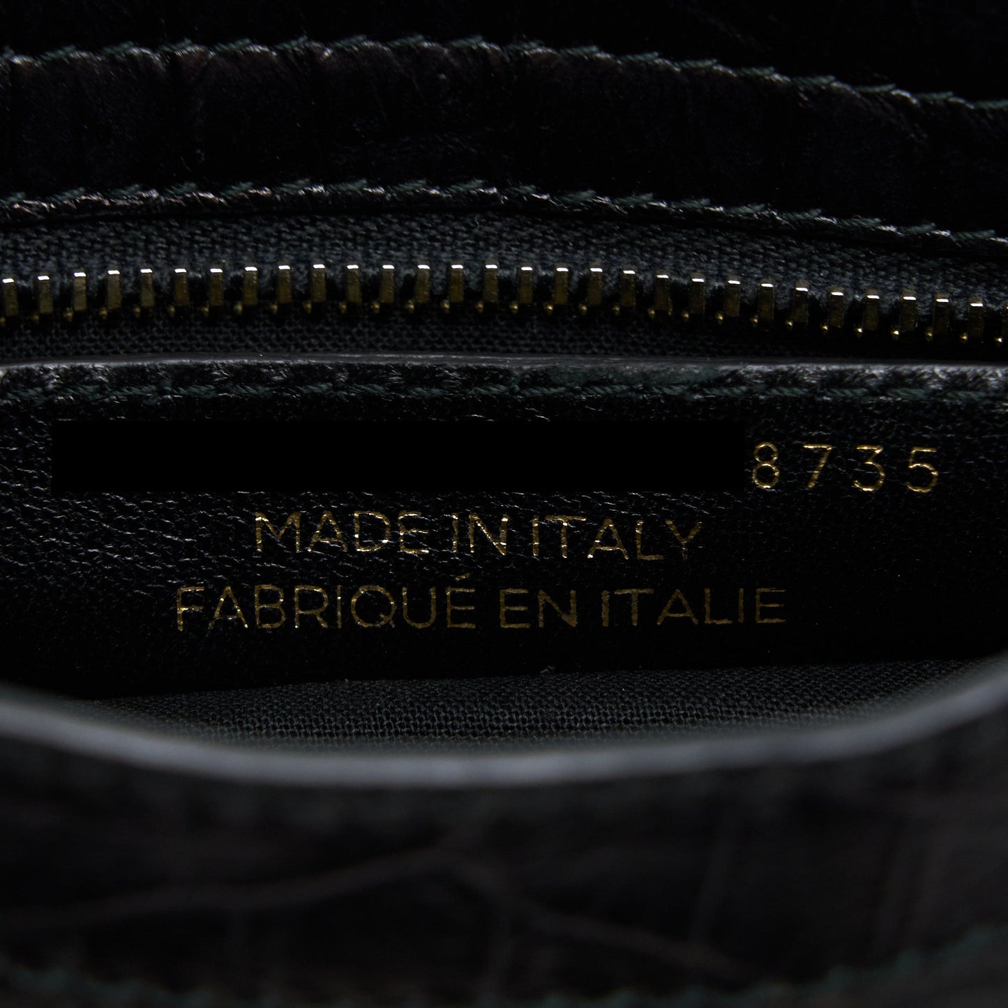 Balenciaga Mini City Croc-Embossed Calfskin Black GHW