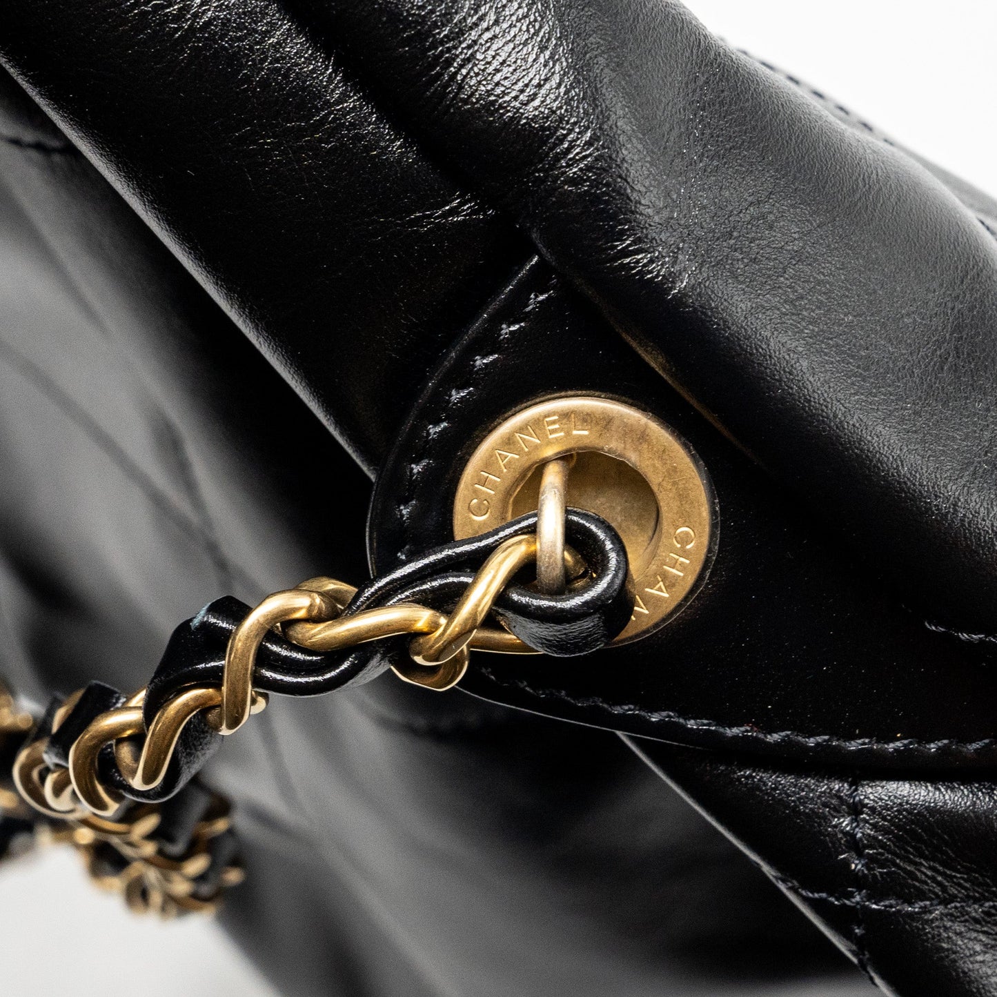Chanel 22 Backpack Shiny Calfskin Black GHW (Microchip)