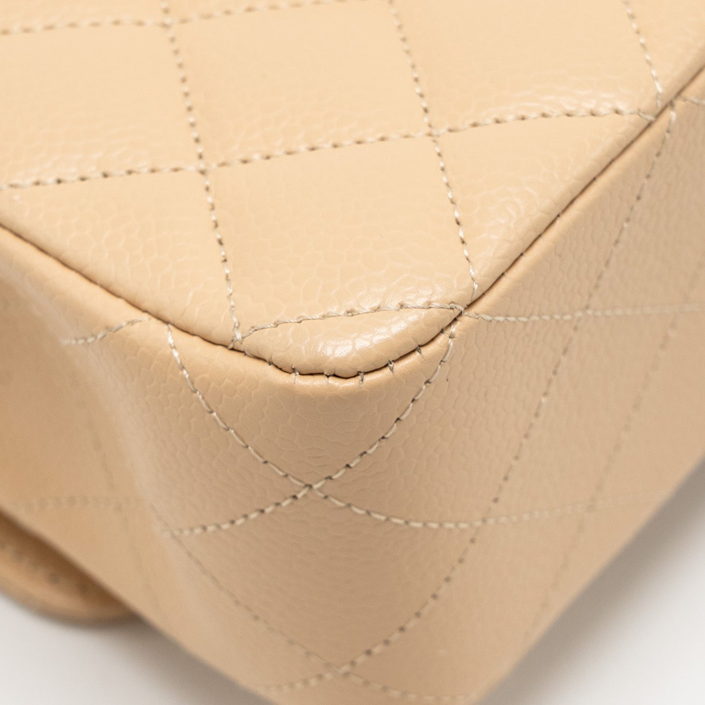 Chanel Medium Classic Double Flap Bag Caviar Beige LGHW (Microchip)