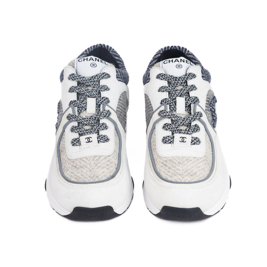Chanel CC Sneakers in Fabric & Suede Calfskin