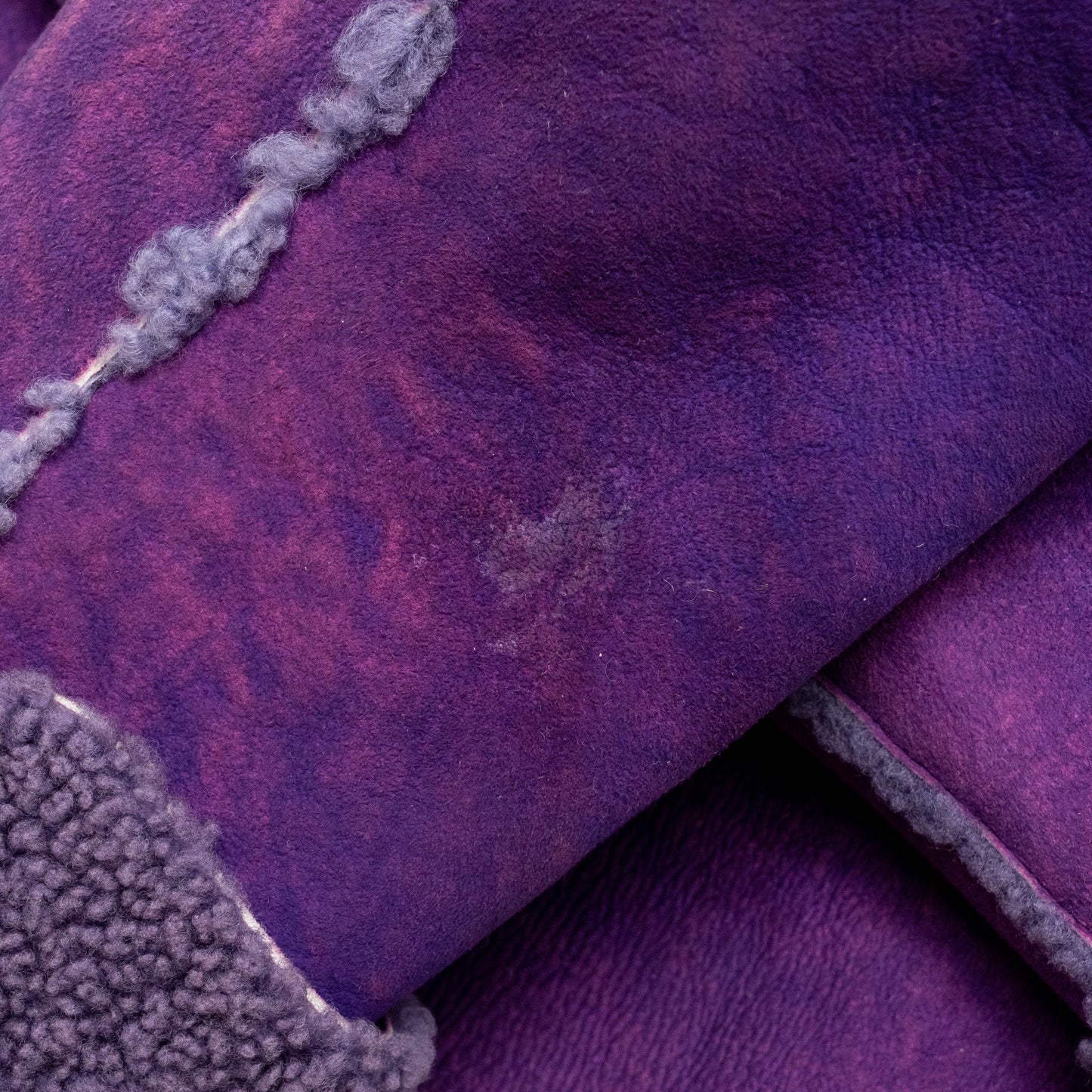 Chanel Size 36 Vintage Shearling Coat Lambswool Purple