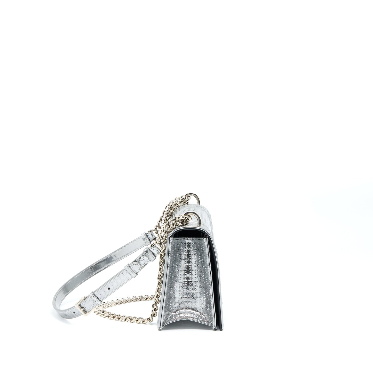 Luxury Dior Medium Luxury Diorma Bag In Metallic Silver SHW