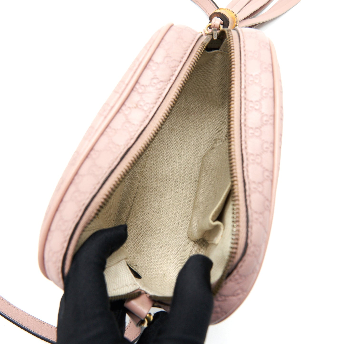 Gucci Calf Skin Leather Bamboo Camera Bag