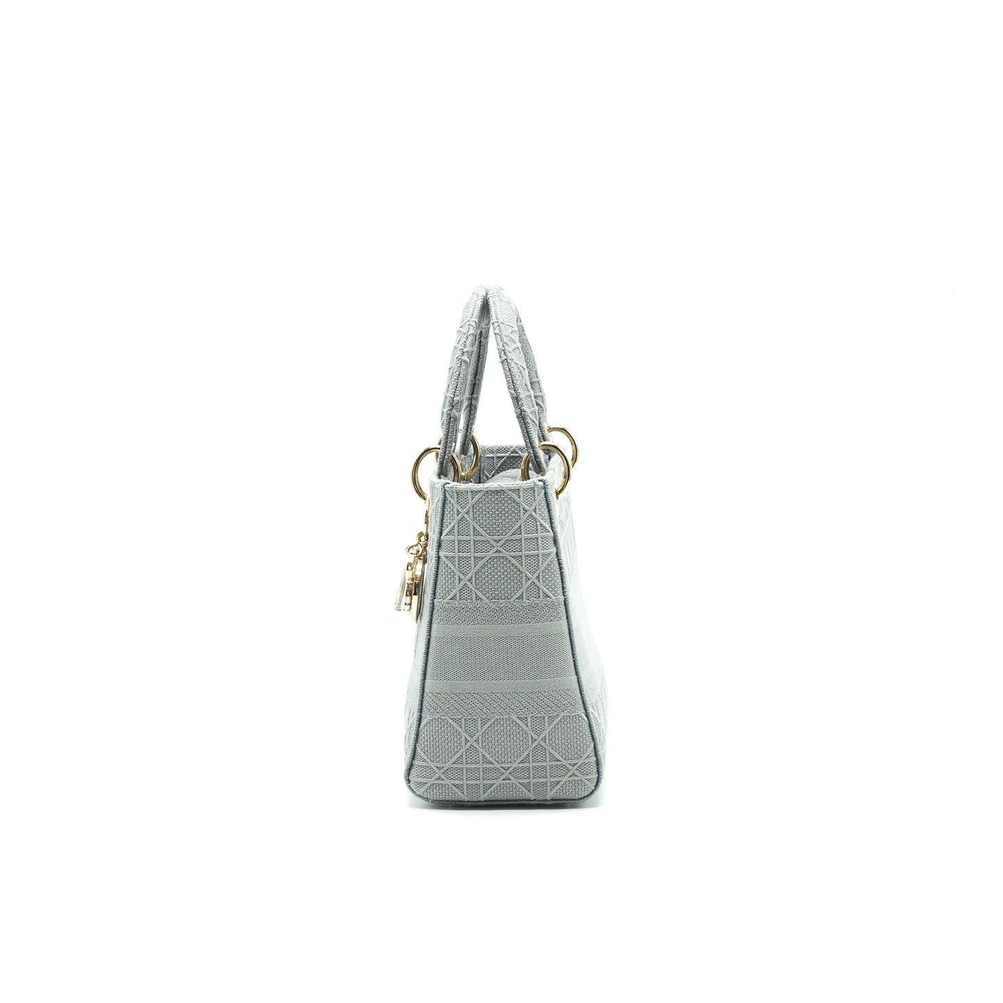 Christian Luxury Dior Cannage Canvas Medium Lady Luxury Dior Grey