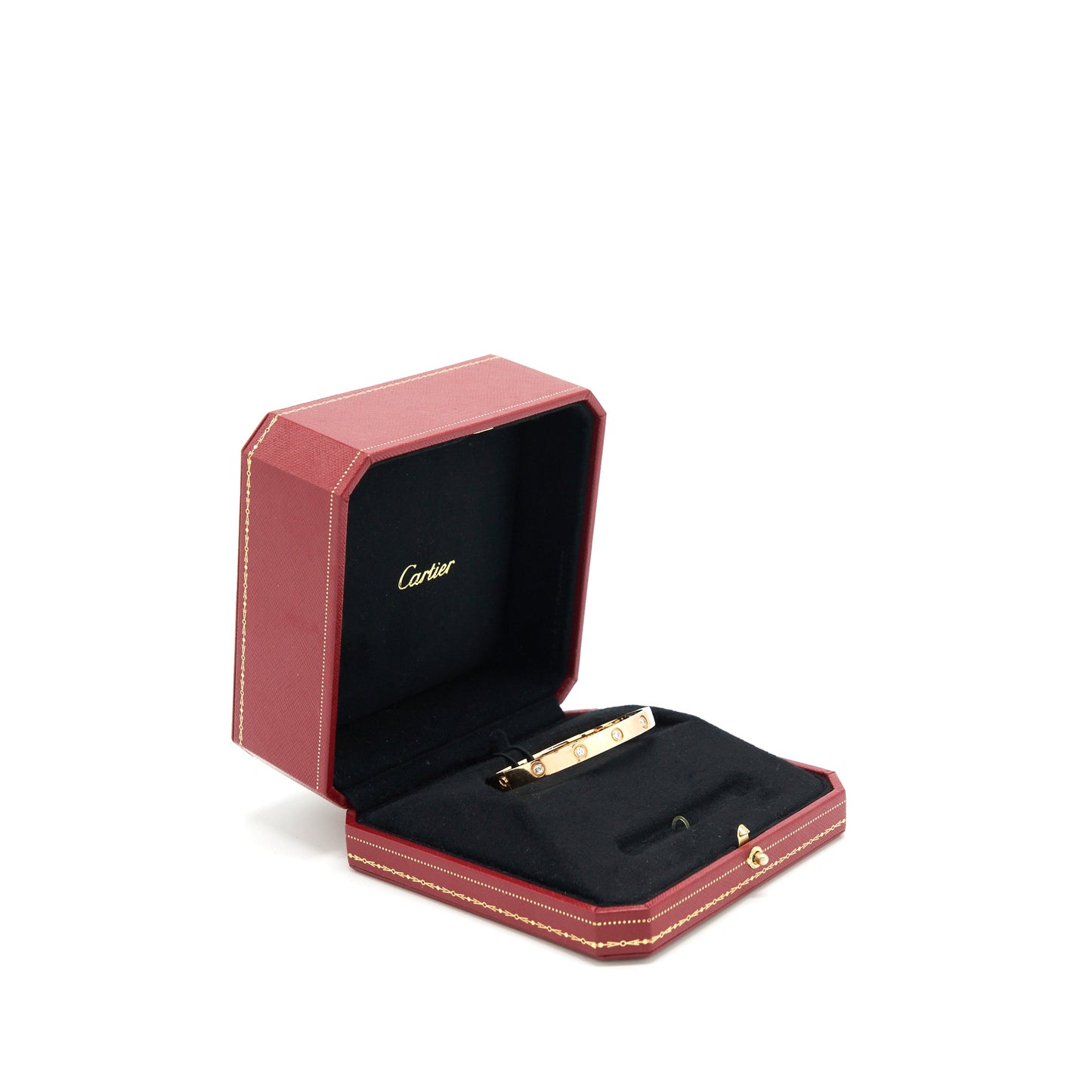 Cartier Love Bracelet Size 16 Rose Gold With Diamonds