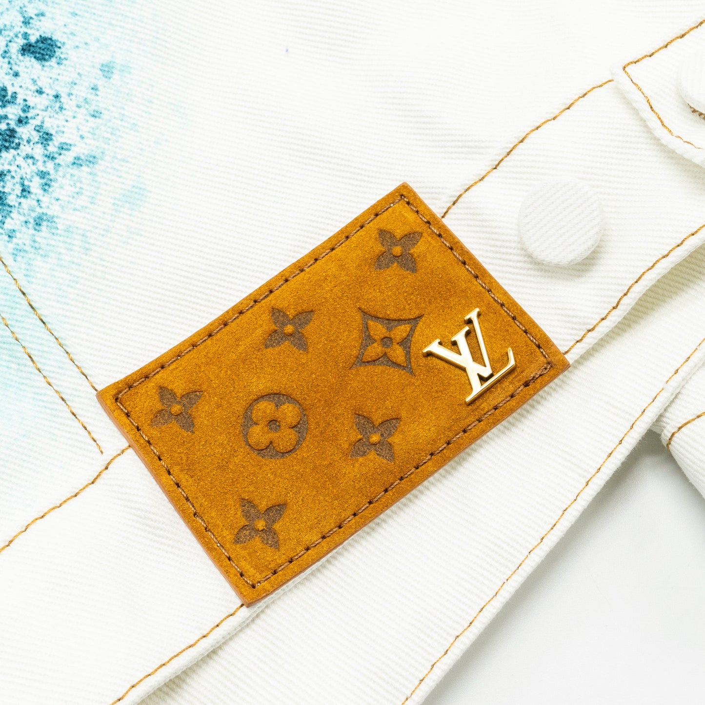 Louis Vuitton Size 48 LV Spray Denim Jacket Cotton Multicolour