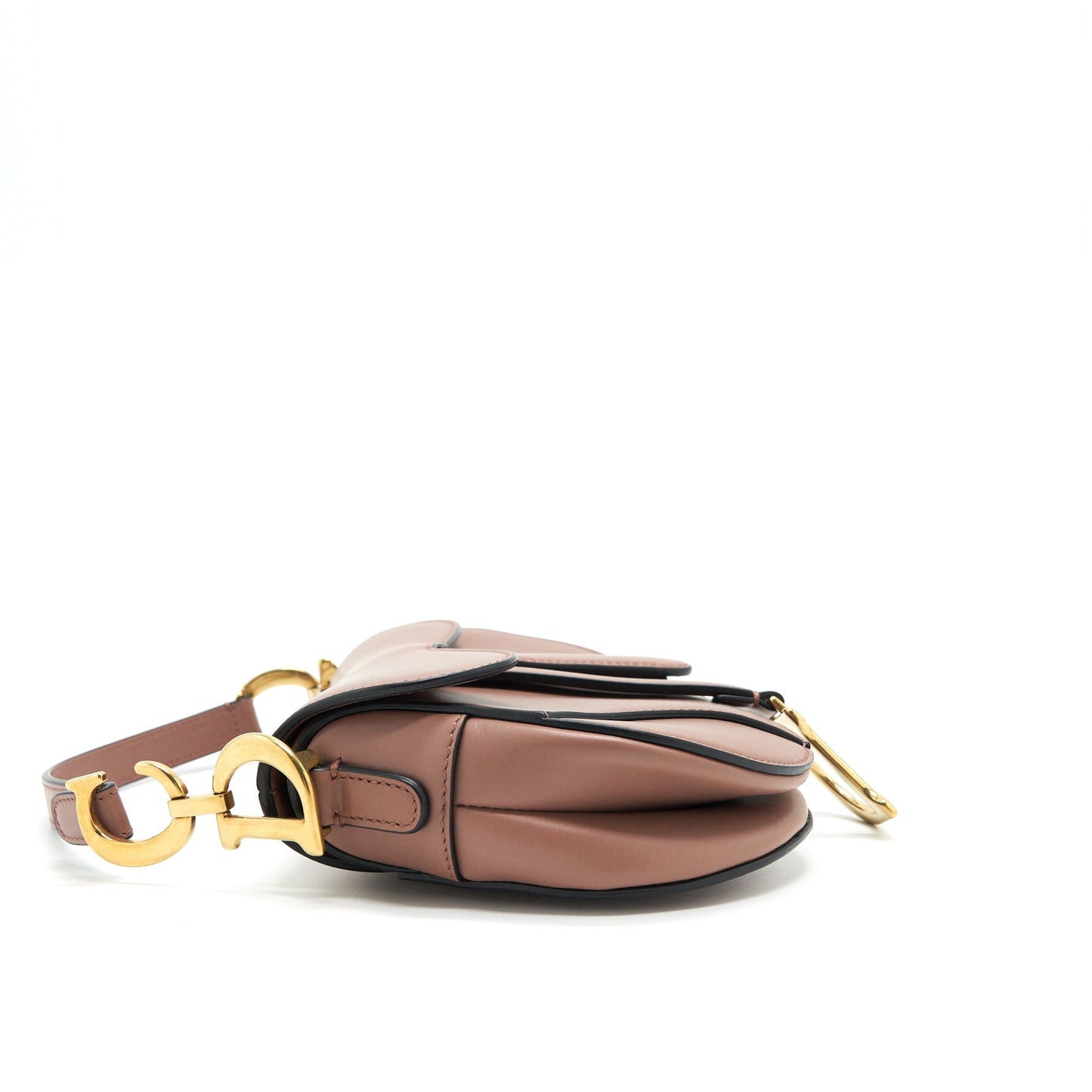 Christian Luxury Dior mini Saddle Bag Pink Calfskin Leather