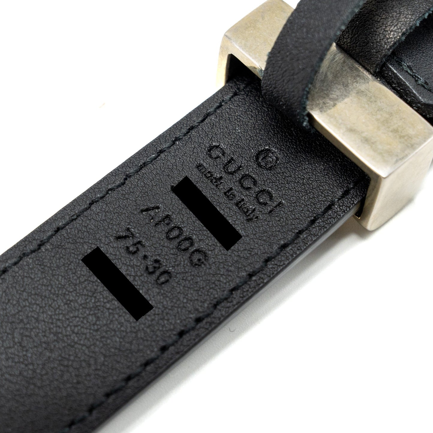 Gucci size 75 30mm GG marmont belt with double G buckle black GHW