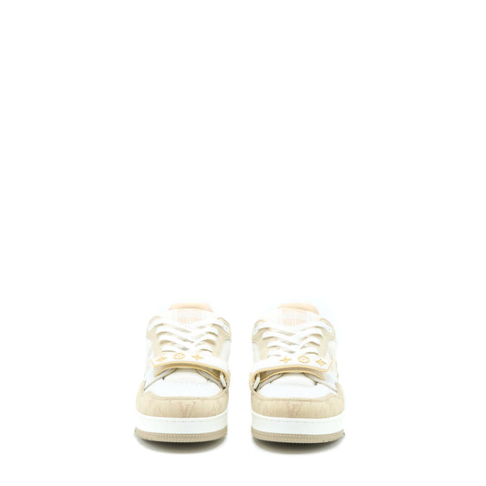 Louis Vuitton Size 9 Trainer Sneaker Monogram Denim Beige