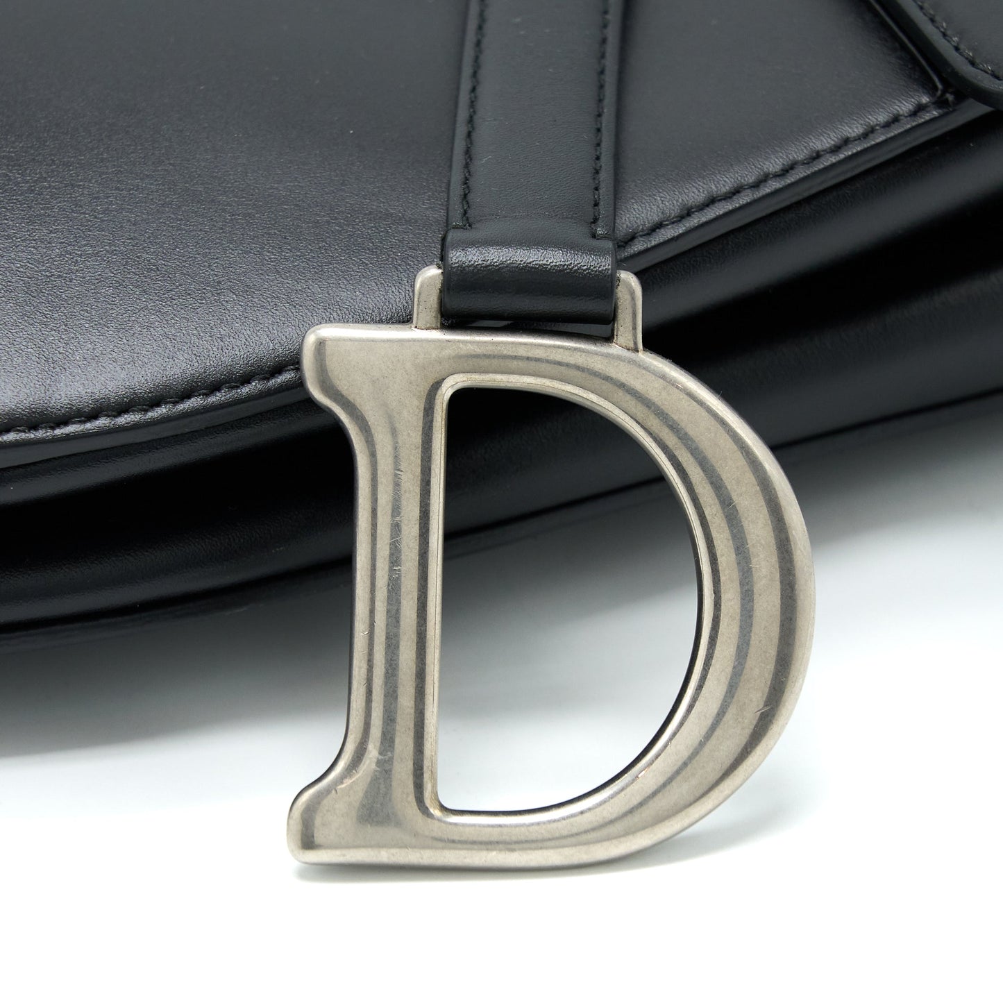 Luxury Dior Medium Saddle Bag Calfskin Black SHW