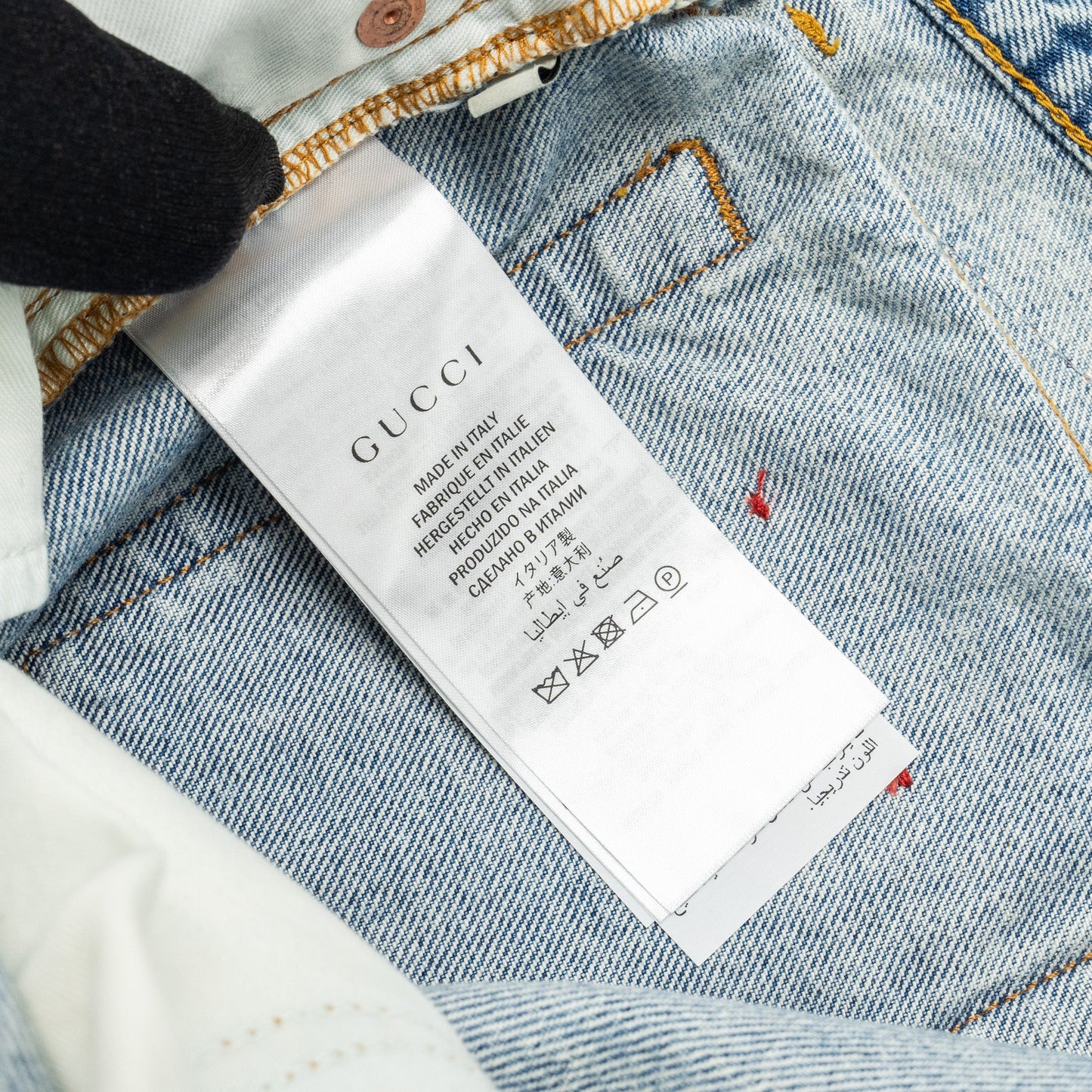 Gucci Size 26 Gucci Symbol Embroidered Denim Jeans Cotton Blue