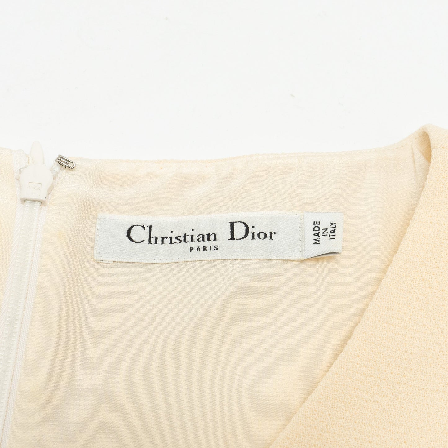 Luxury Dior size 36 classic dress Wool light beige