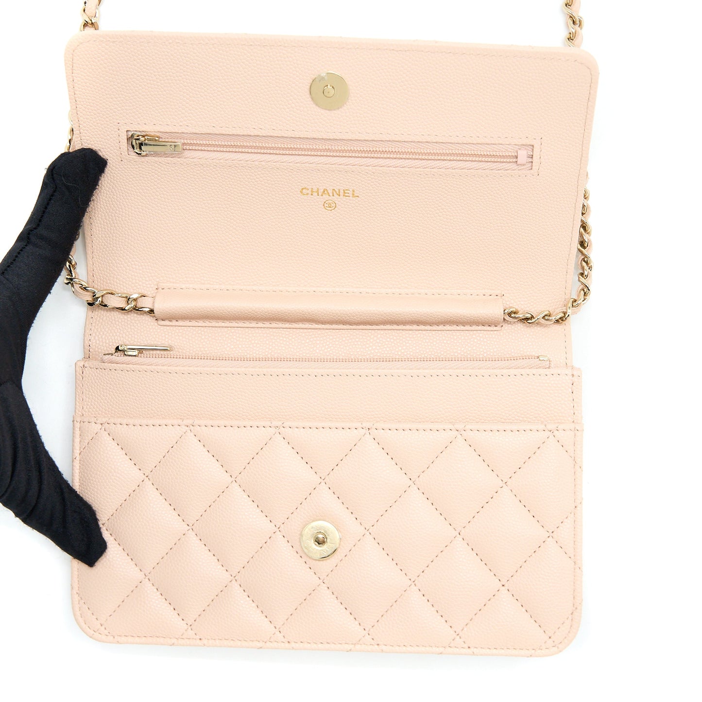 Chanel Classic Wallet On Chain Caviar Light Pink LGHW (Microchip)