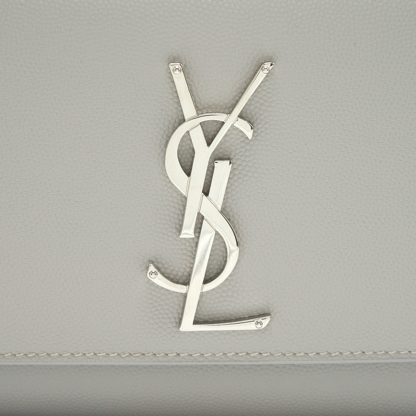 SAINT LAURENT SMALL KATE SMALL CHAIN BAG LIGHT GREY SHW