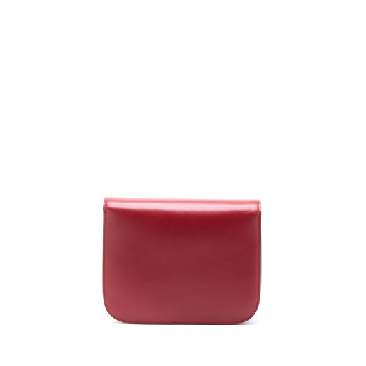 Celine Medium Classic Box Calfskin Red Brushed GHW