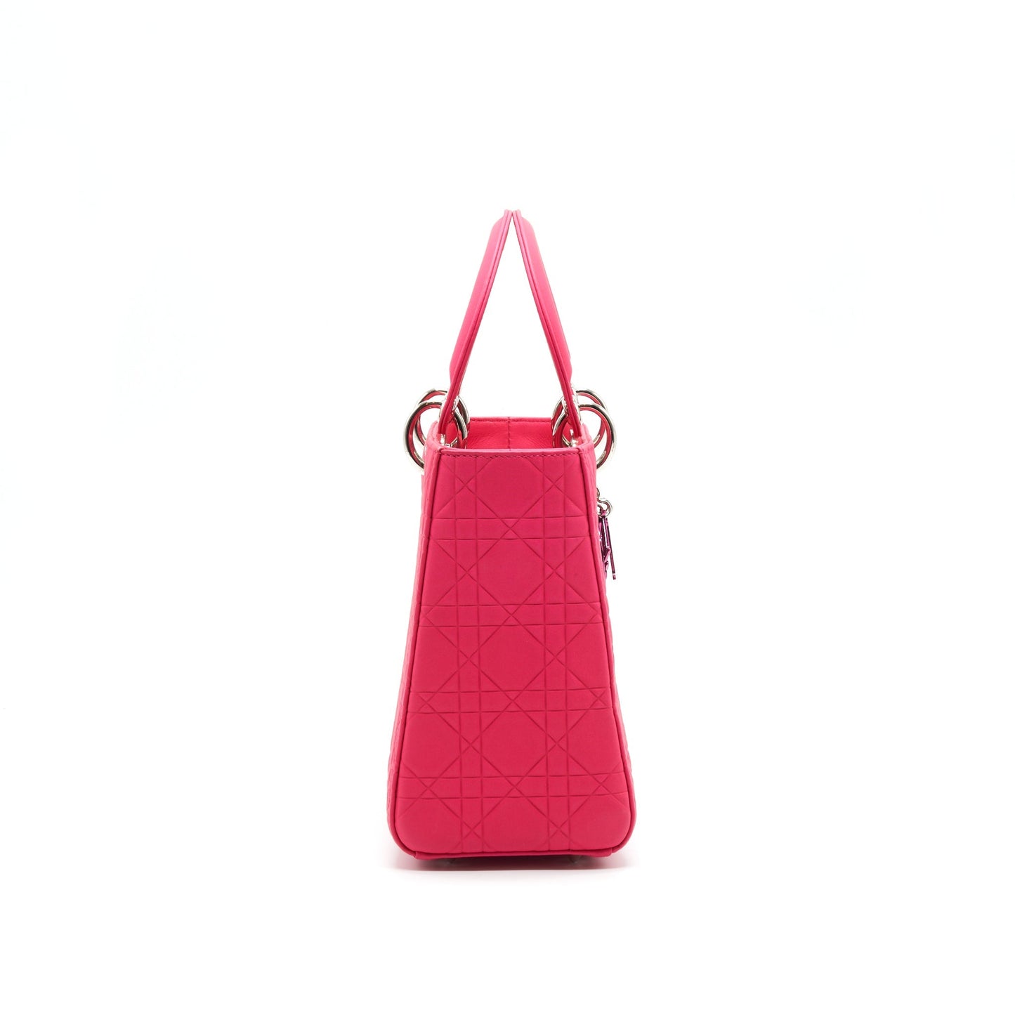 Christian Luxury Dior LADY Luxury Dior HOT PINK IN METALLIC PINK HARDWARE