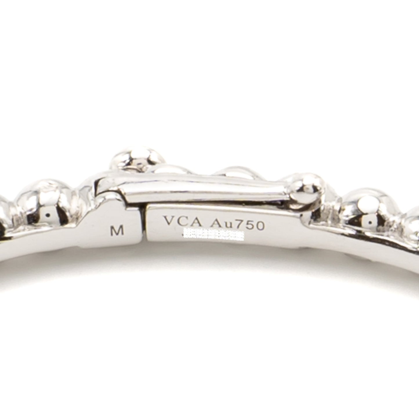 Van Cleef and Arpels Size M Perlee Pearls of gold bracelet 18K white gold