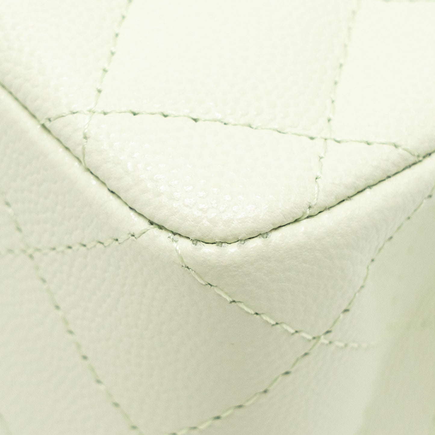 Chanel Small Classic Double Flap Bag Caviar Light Green LGHW (Microchip)