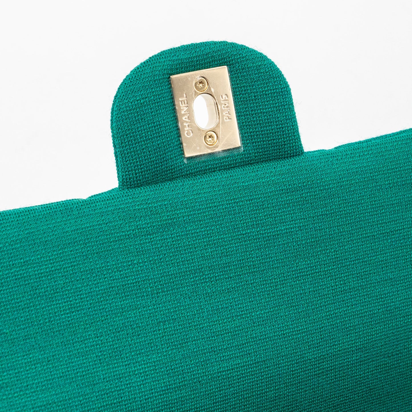 Chanel 23a Classic Flap Clutch Fabric Green LGHW(Microchip)