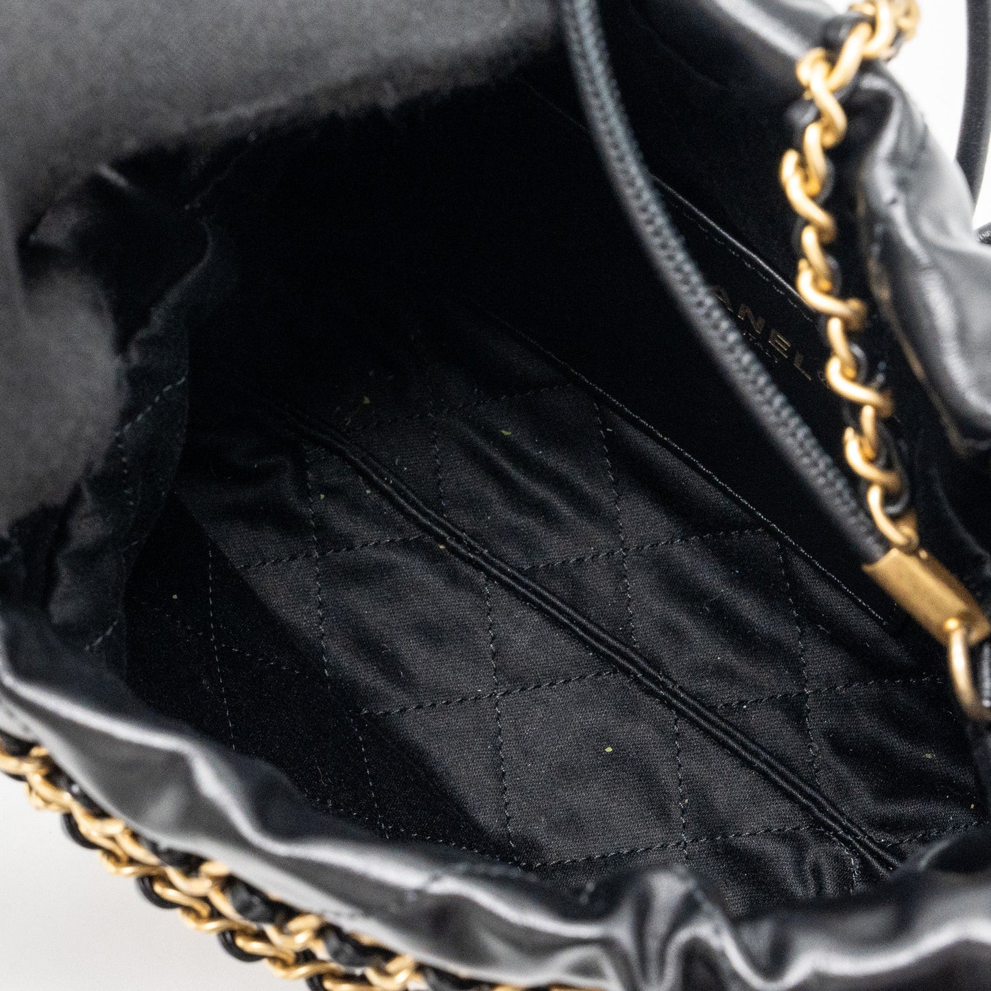 Chanel Mini 22 Bag Shiny Calfskin Black GHW(Microchip)