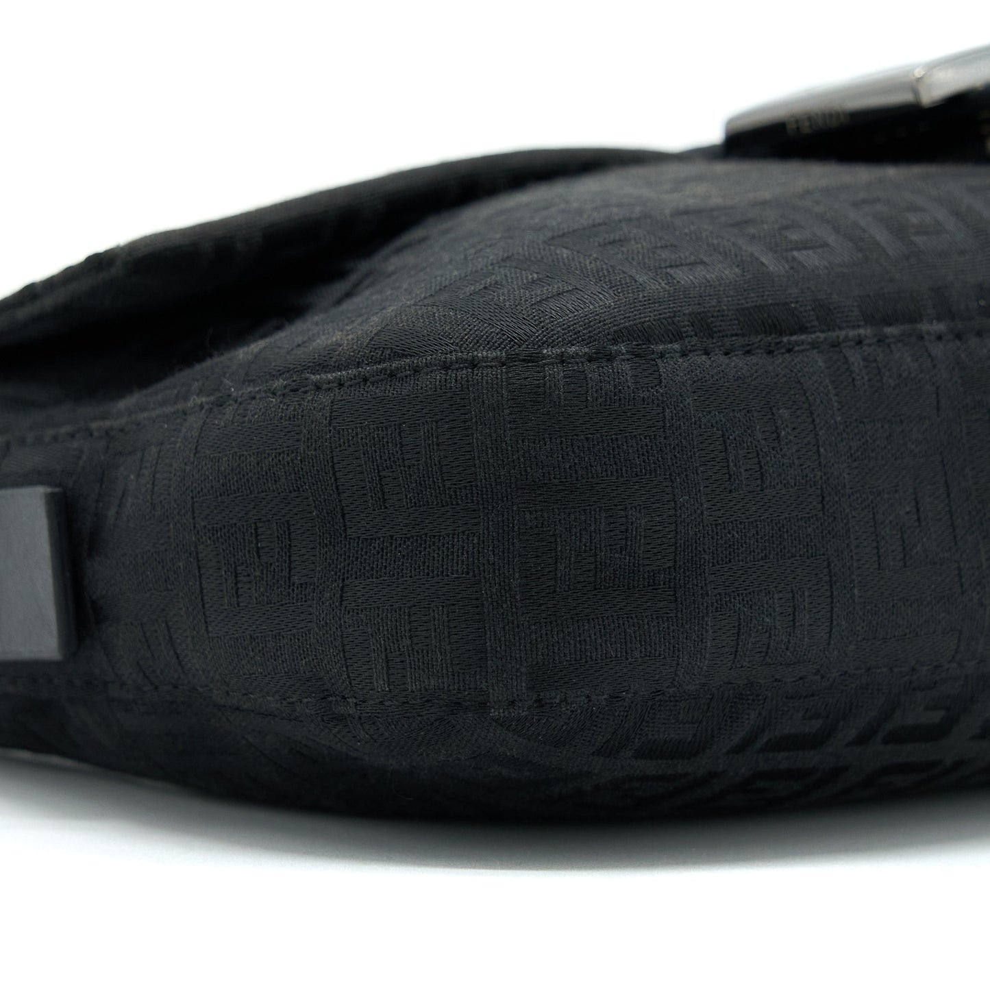 Fendi Zucca Baguette Canvas Black With Silver Hardware