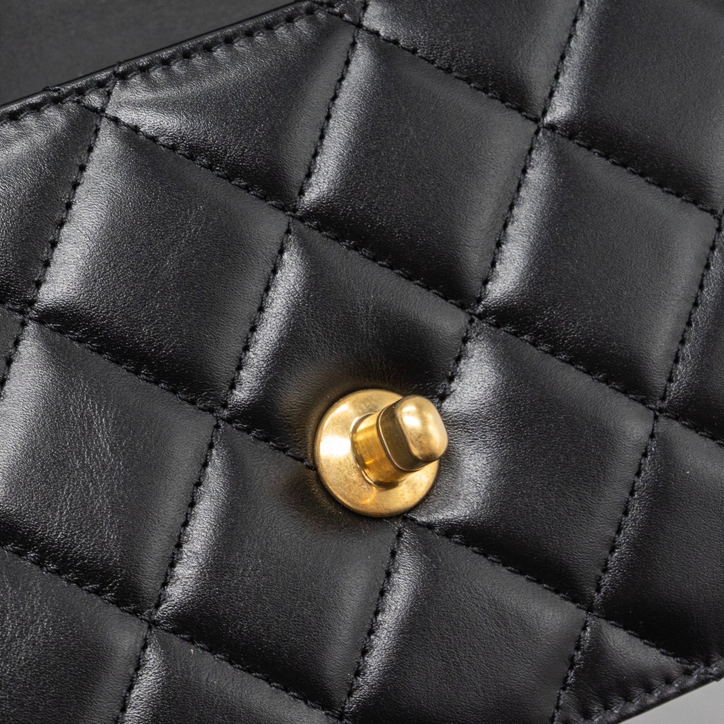 Chanel 24C gold crush mini flap bag calfskin black GHW (microchip)