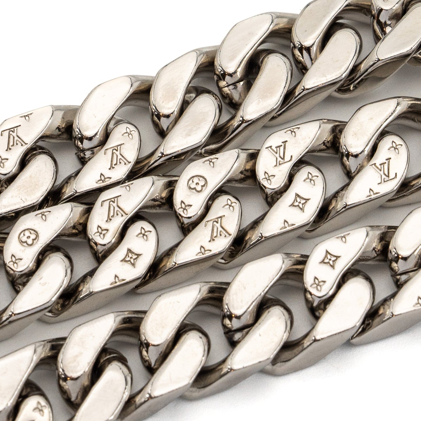 Louis Vuitton Lv Chain Links Necklace Silver Tone