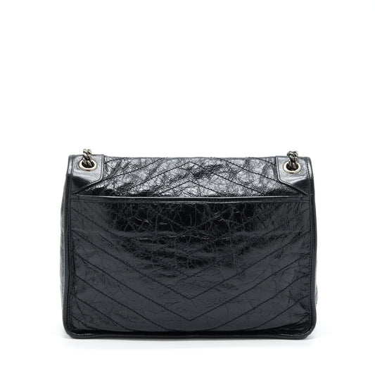 Saint Laurent Large Niki Shoulder Bag Calfskin Black SHW