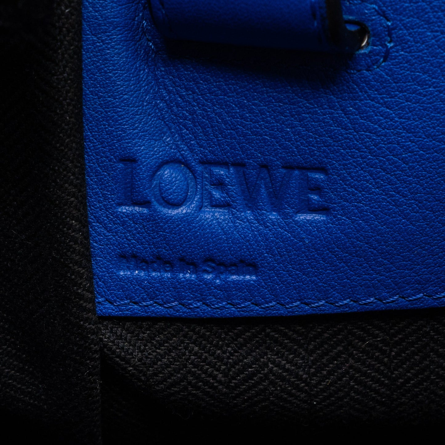 Loewe Hammock Bag Calfskin Electric Blue/Black GHW
