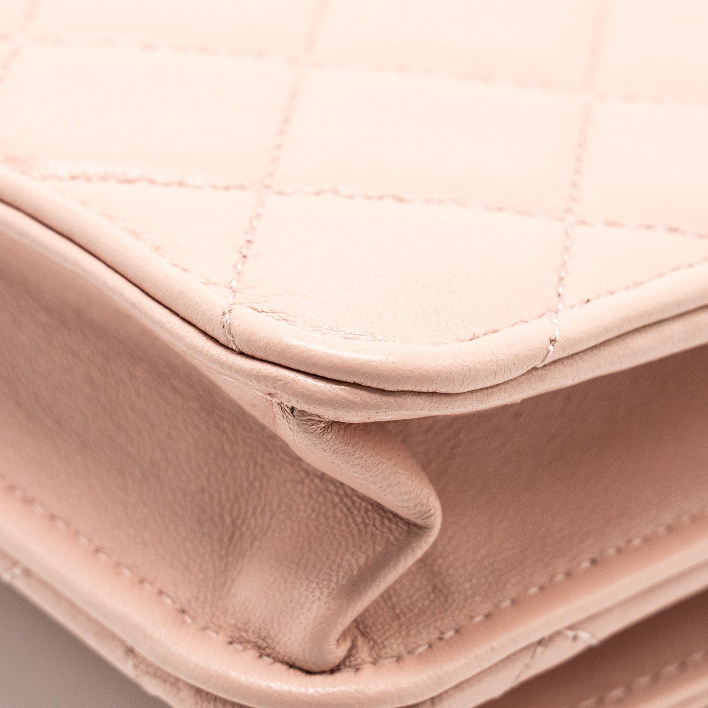 CHANEL Trendy CC Quilted Wallet On Chain Lambskin Light Pink LGHW (microchip)