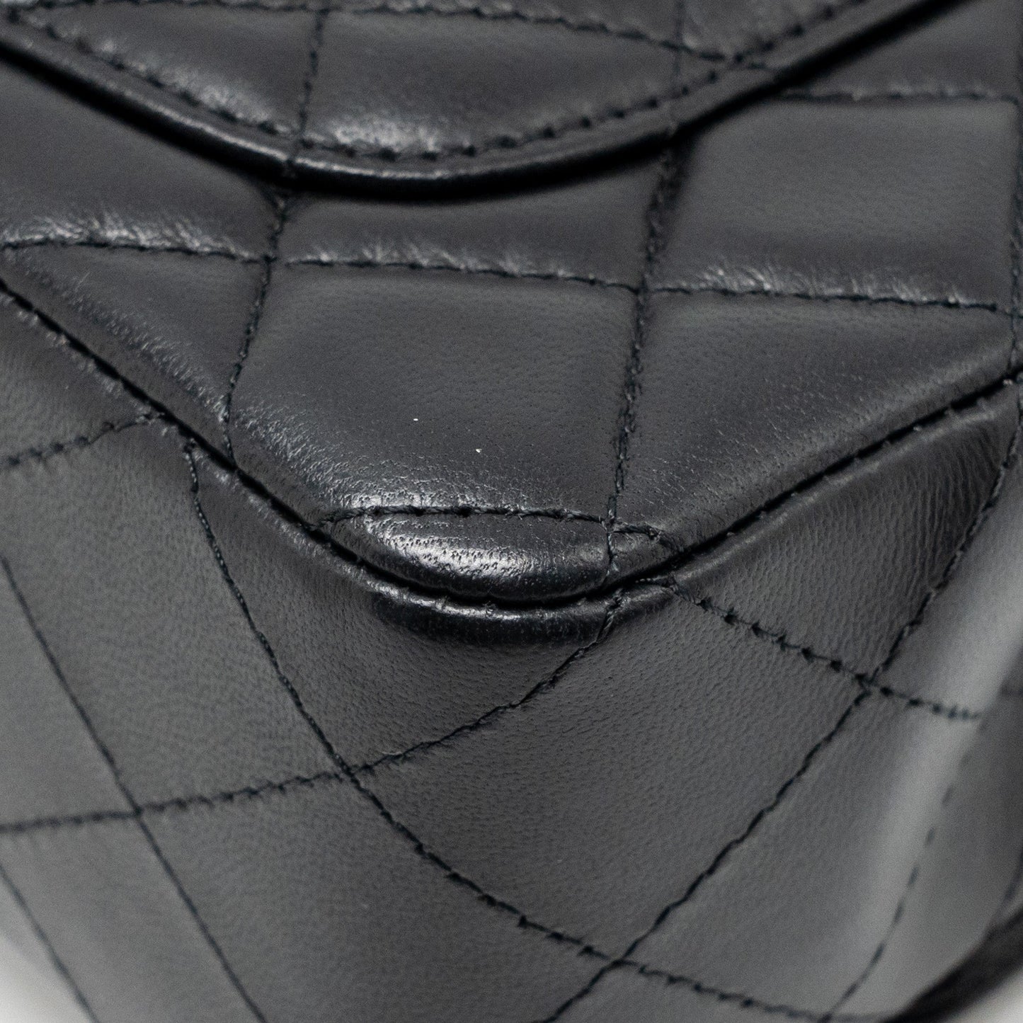 Chanel Mini Rectangular Flap Bag Lambskin Black RGHW (Microchip)