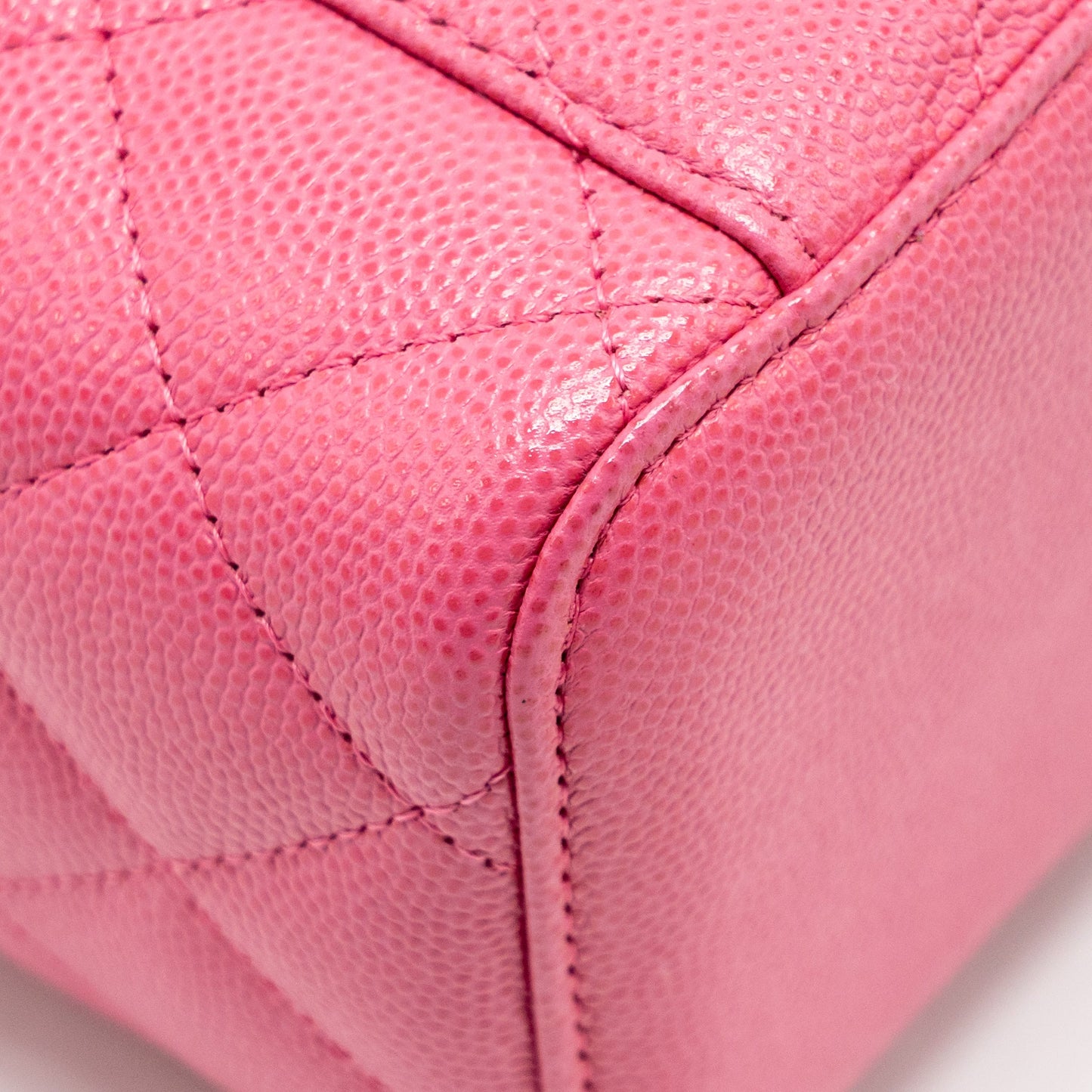 Chanel Long Vanity Case with Chain Caviar Hot Pink LGHW