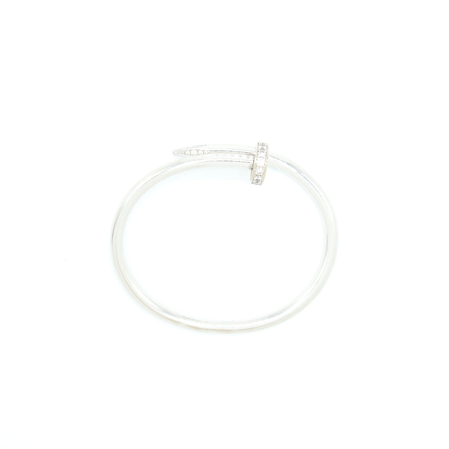 Cartier Size 15 Juste Un Clou Bracelet White Gold With Diamonds(Old version)