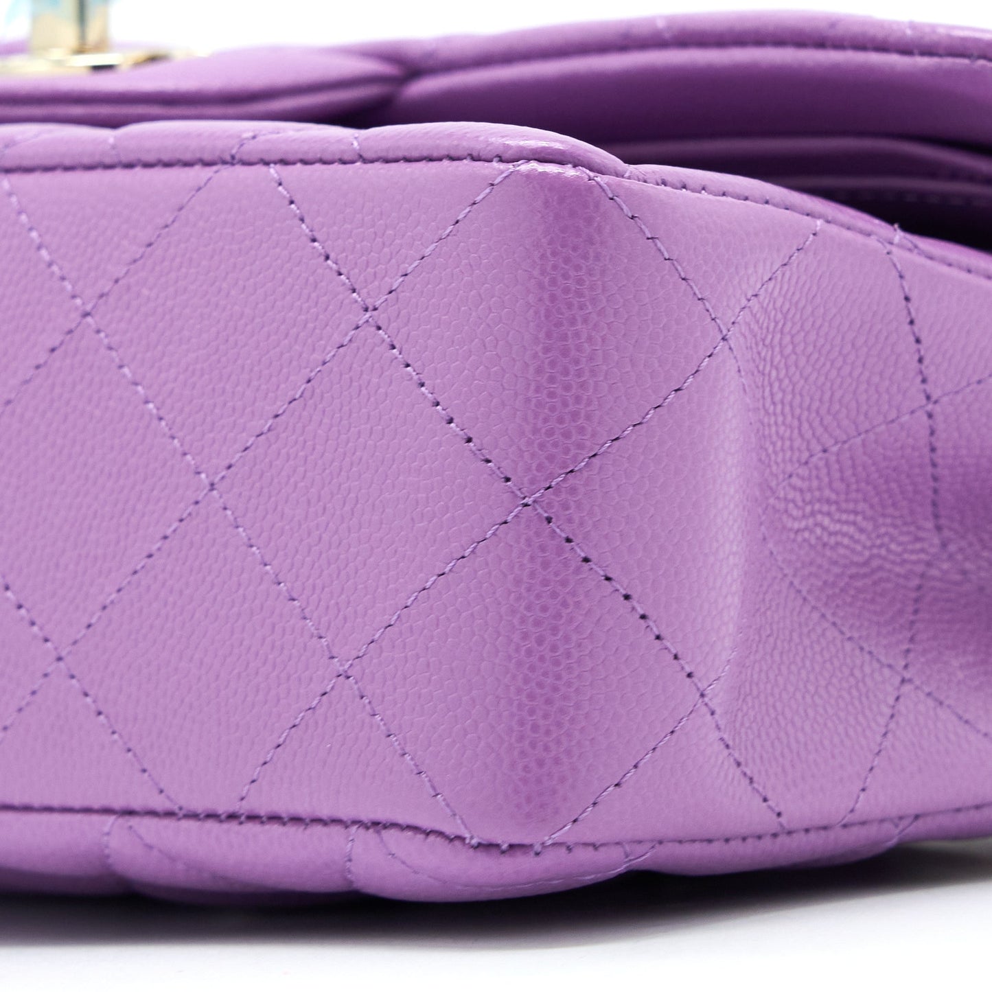 Chanel 22S Small Classic Double Flap Bag Caviar Purple LGHW (Microchip)