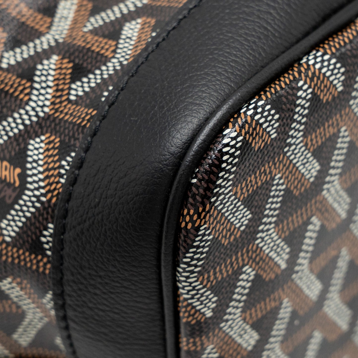 Goyard Petit Flot Bucket Bag Goyardline Canvas Black SHW