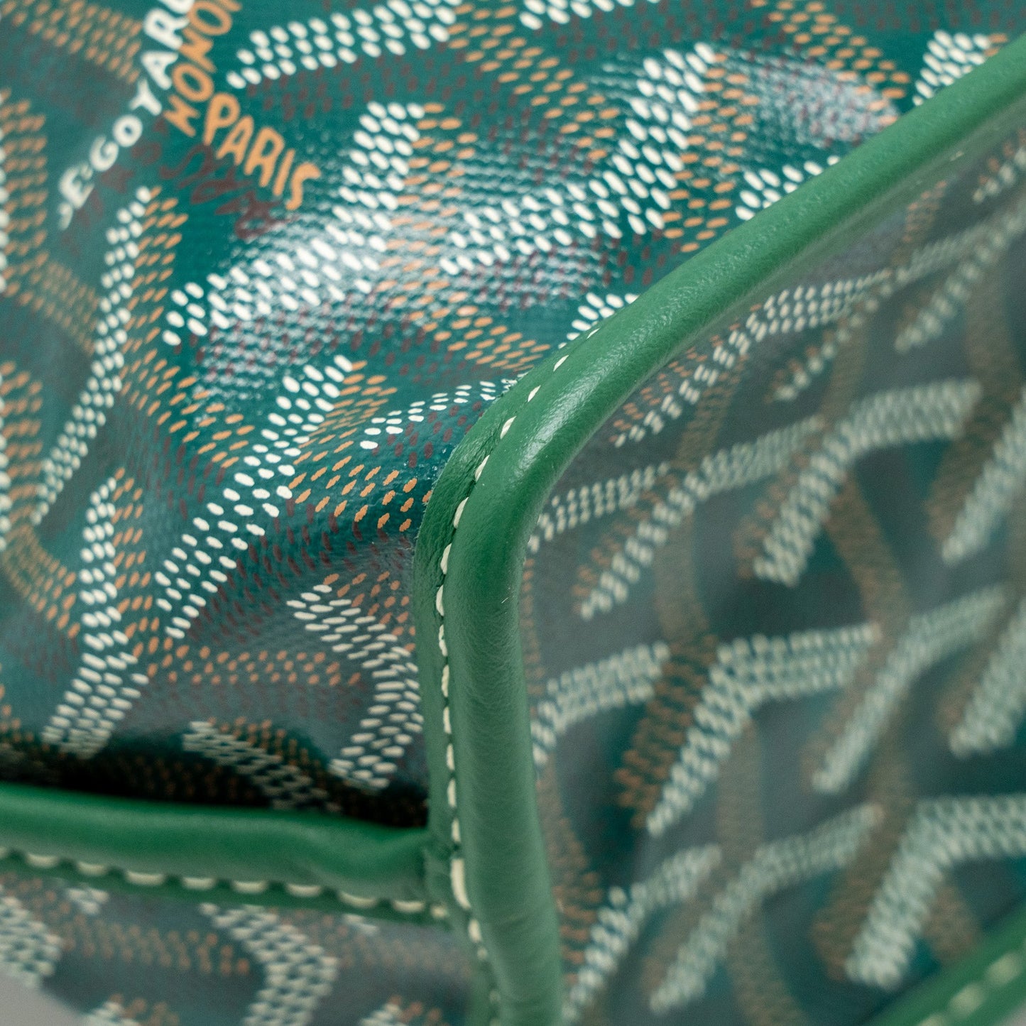 Goyard Mini Anjou Tote Bag Goyardline Canvas Green SHW