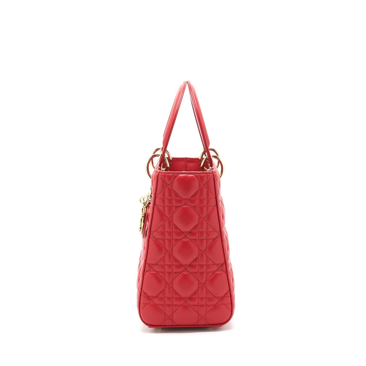 Luxury Dior medium lady Luxury Dior lambskin red GHW