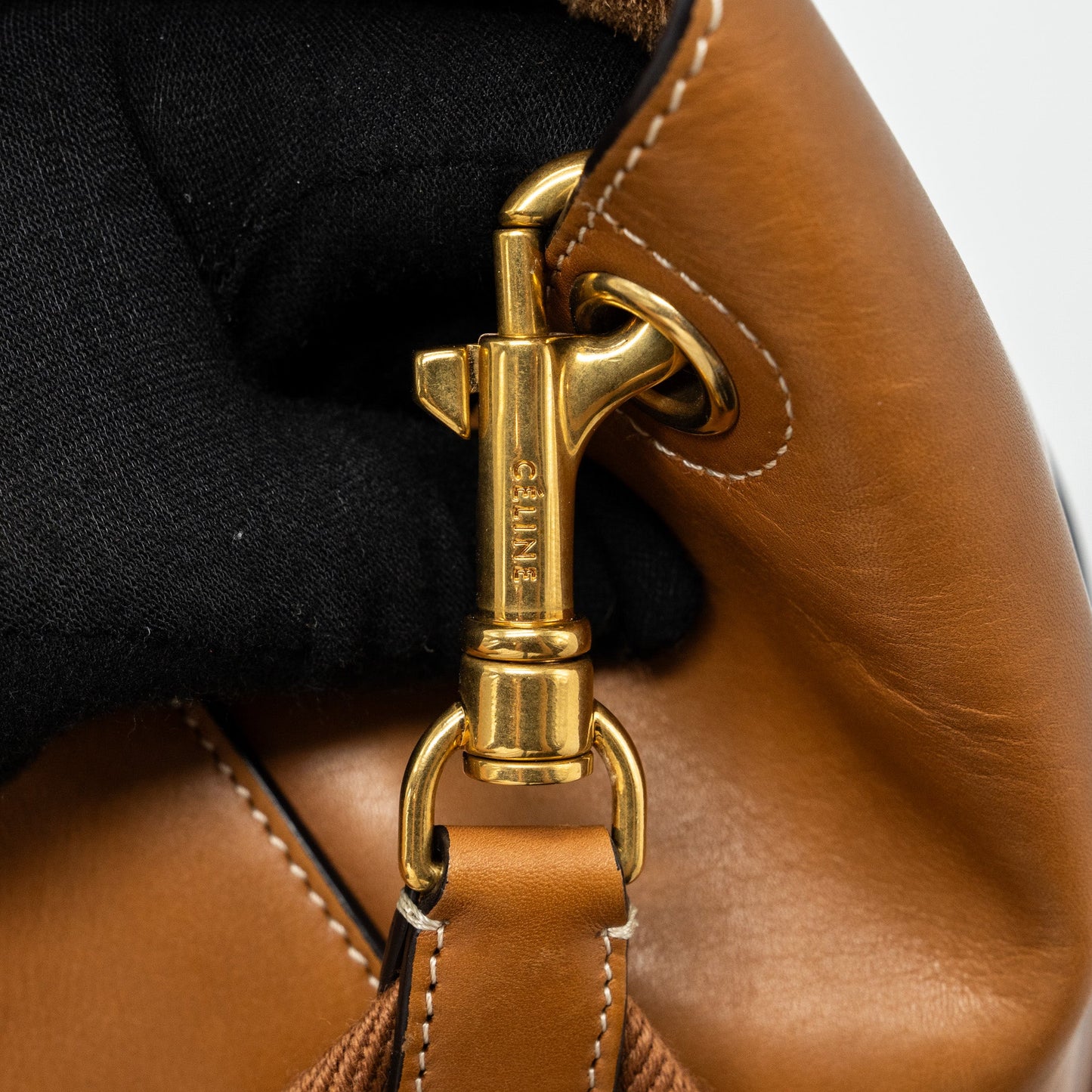 Celine Sangle bucket bag leather brown GHW