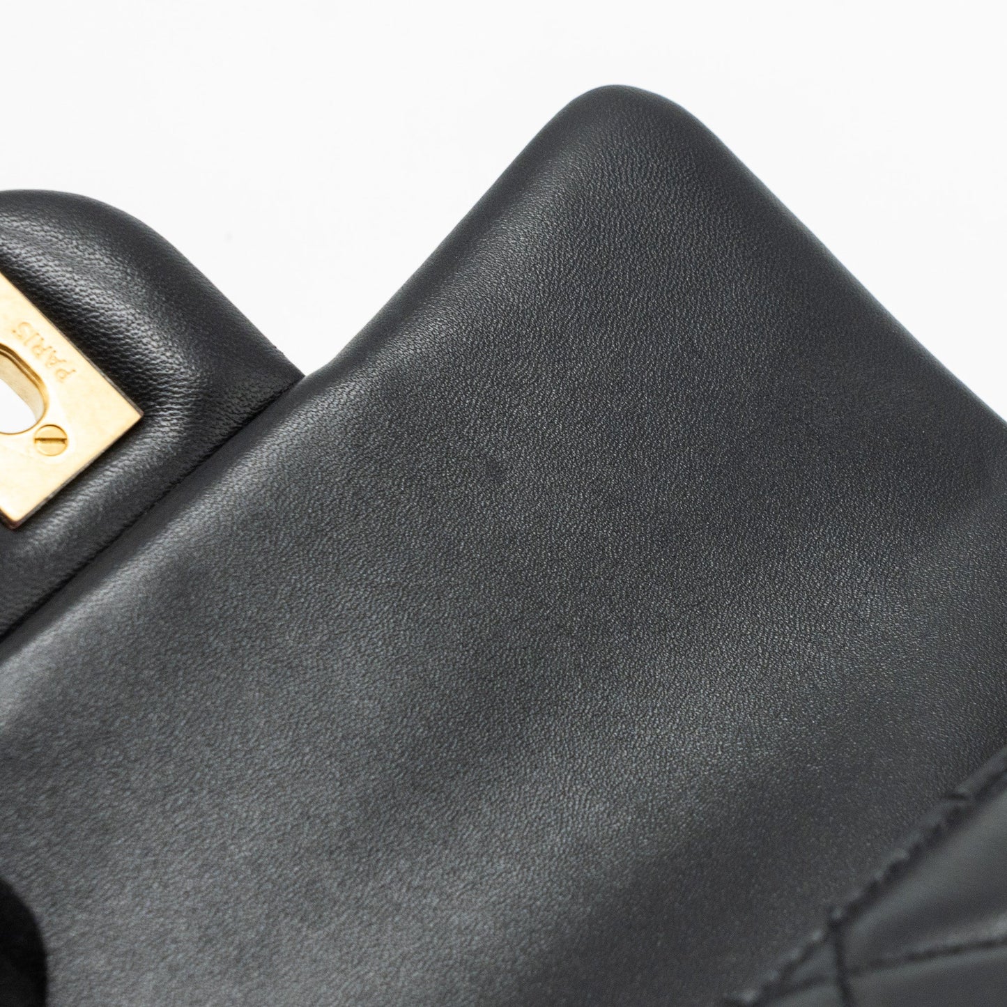 Chanel Pearl Crush Mini Square Flap Bag Lambskin Black GHW (microchip)