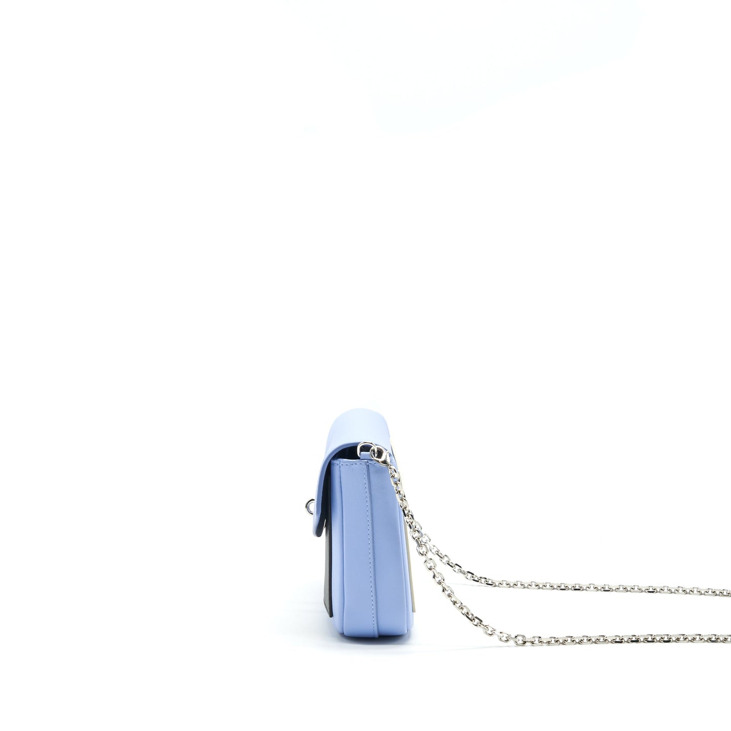 Luxury Dior Evening Wallet on chain Light Blue/ black/ White
