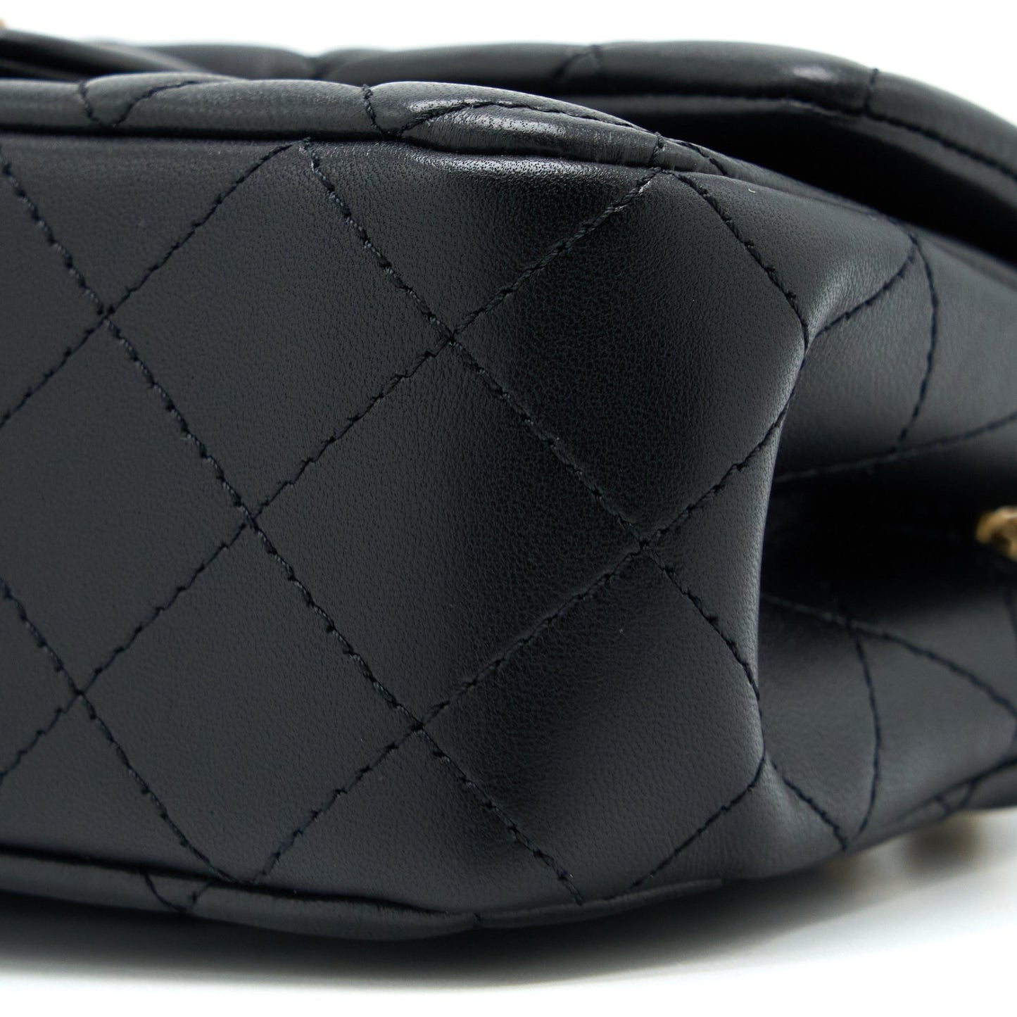 Chanel 23S Camellia Chain Mini Rectangular Lambskin Black Brushed GHW (Microchip)