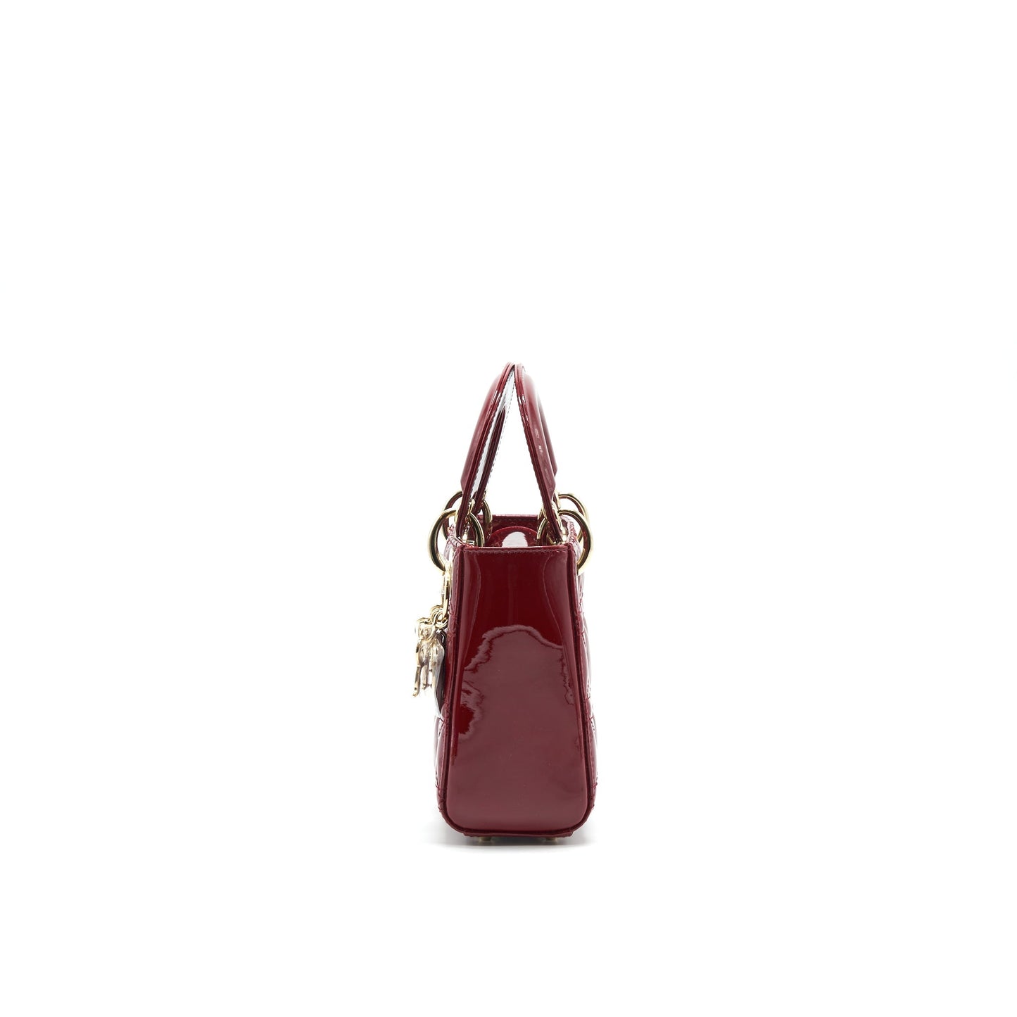 Luxury Dior mini lady Luxury Dior Patent leather Red with LGHW